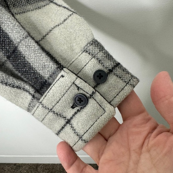 Asos grey plaid wool‎ shacket/shirt - Picture 4 of 9
